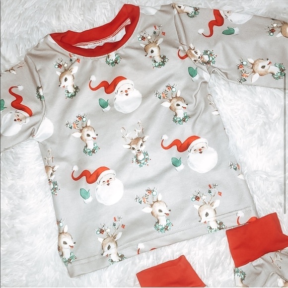 Modern Steel Vintage Christmas Holiday Pajamas - Picture 2 of 5